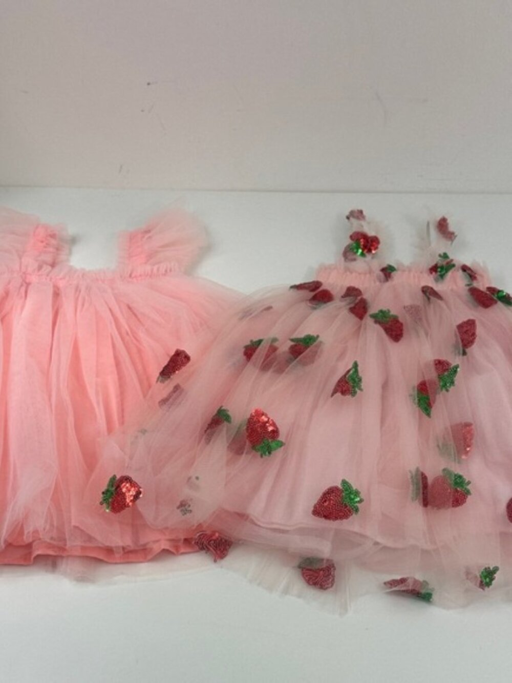 Pink Tulle Girls' Party Dresses - Lot of 2 - Strawberry Sequin Size 12 Months